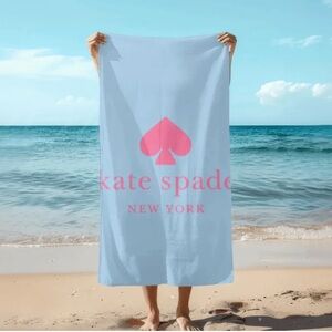 Kate Spade Blue Towel with Pink Logo